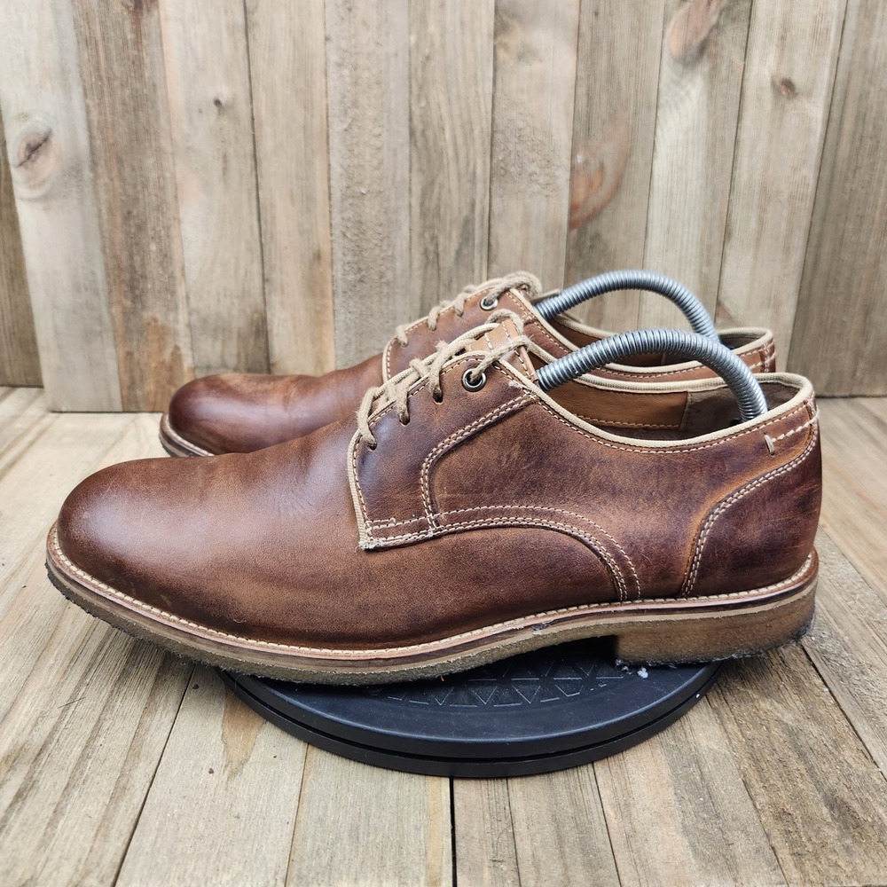 Johnston & Murphy J&M 1850 Mens size 10.5 Brown Sheepskin Leather Derby Shoes